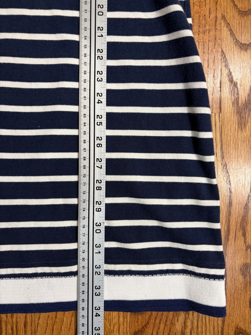 Boden 100% Cotton Navy & White Striped 3/4 Sleeve Nautical Knit Dress (L) - Picture 5 of 5